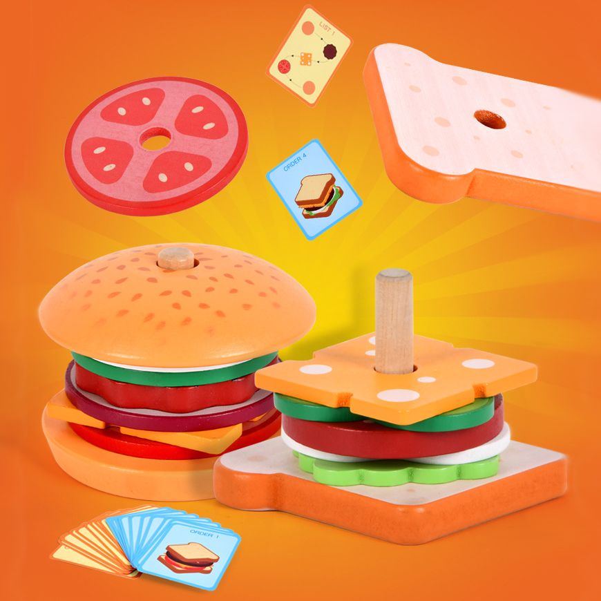 Wooden sales burger toy