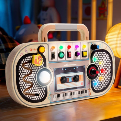 Wooden LED Voice Recorder Busy Board – Interactive Learning Through Play