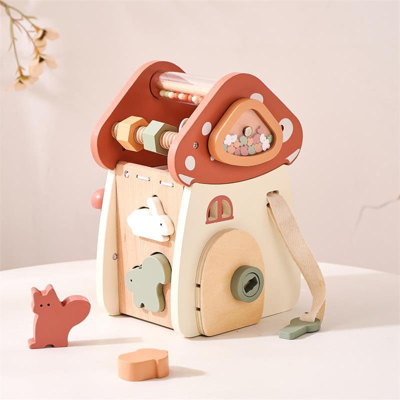 Wooden Multi Play Mushroom Fairy House Toy Montessori inspired