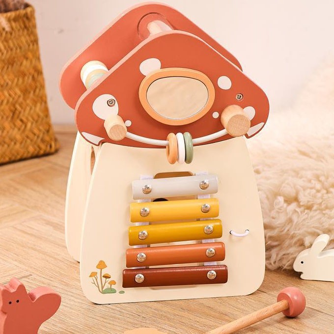 Wooden Multi Play Mushroom Fairy House Toy Montessori inspired