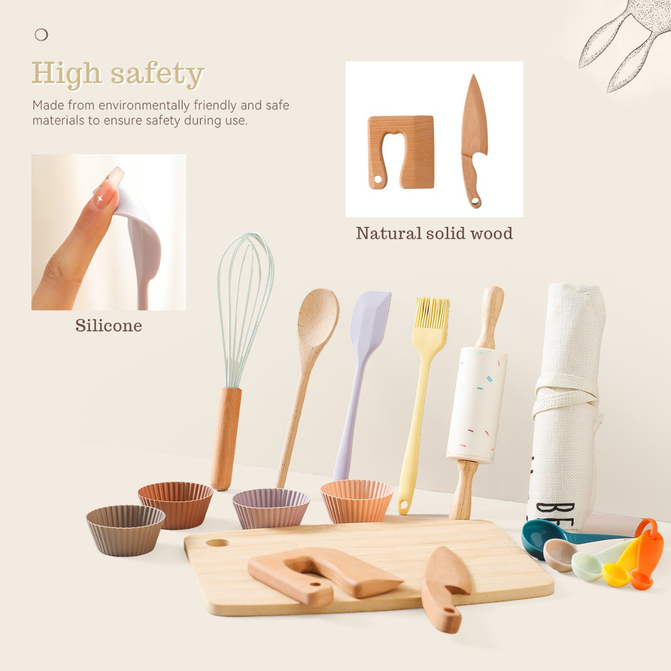 Children Real Complete Baking Set. Real or pretend play