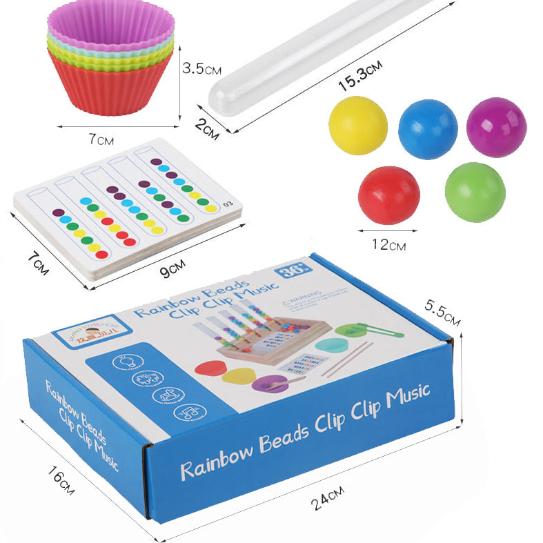 Montessori Inspired Wooden Ball Colour Sorting with Test Tube & Number Cards