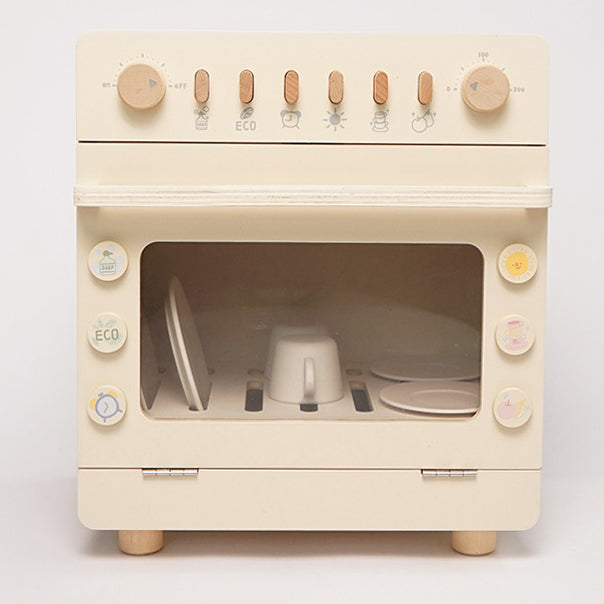 Cream Coloured Wooden Dish Washer. Kitchen Pretend Play Toy.