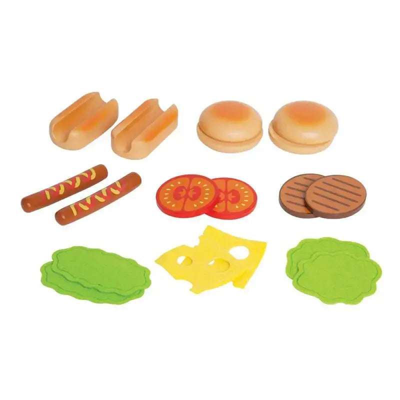 Hape Hamburgers and Hot Dogs. Kitchen Pretend Play Food Toy