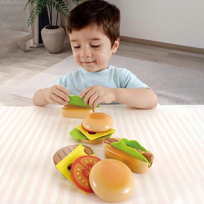 Hape Hamburgers and Hot Dogs. Kitchen Pretend Play Food Toy