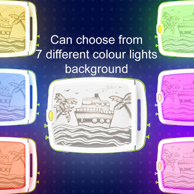 7 Colours Changeable Background Lighted Creative Sand Drawing Board