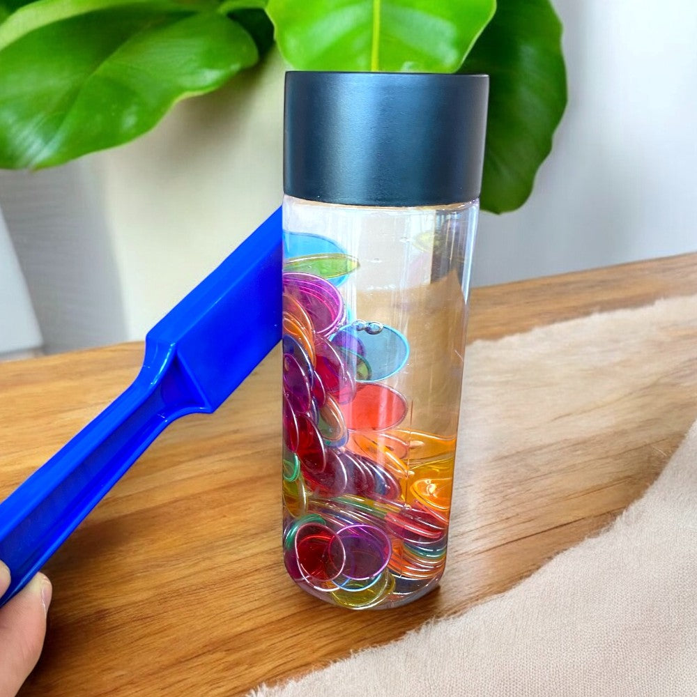 Magnetic Stick and 100 Counters with Sensory Bottle