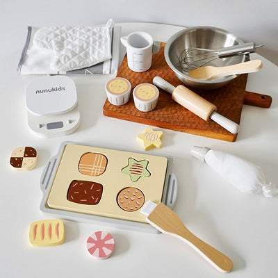 Wooden Cookie Baking Complete Kitchen Pretend Role Play Set