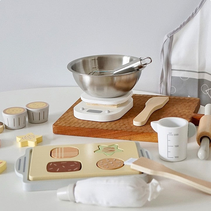 Wooden Cookie Baking Complete Kitchen Pretend Role Play Set