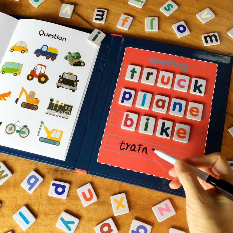 Spelling Educational Game Book with magnets and erasable marker