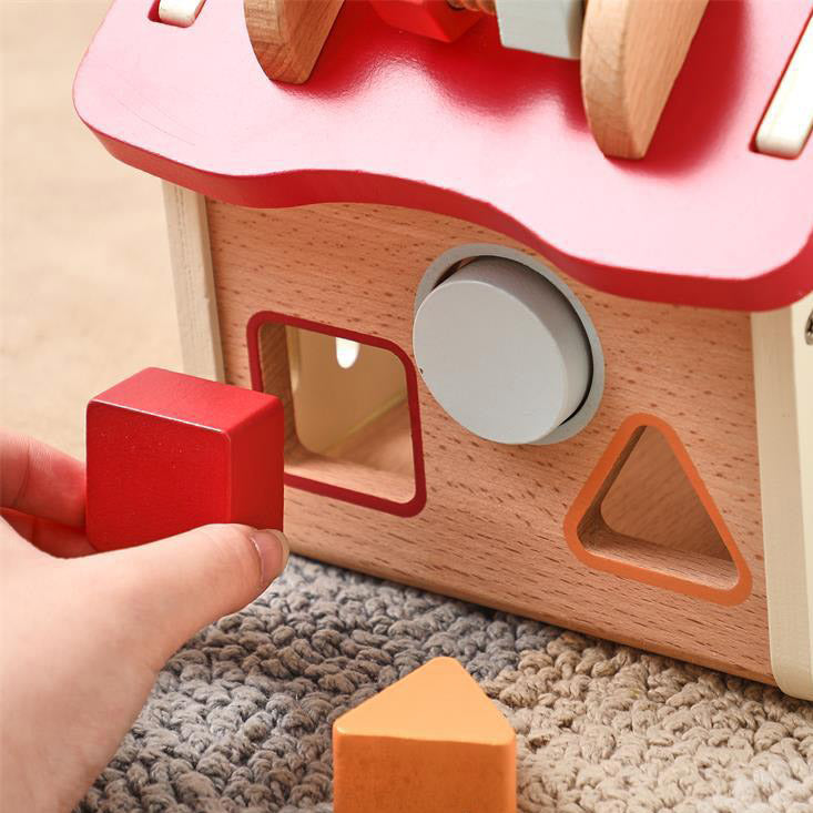 Multi Activity Wooden House Toy Montessori inspired