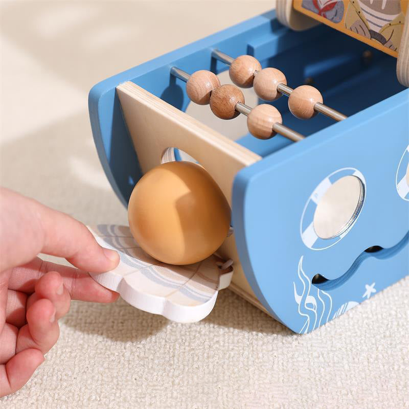 5-in-1 Multi Activity Wooden Boat Toy Montessori inspired