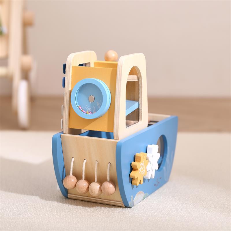 5-in-1 Multi Activity Wooden Boat Toy Montessori inspired