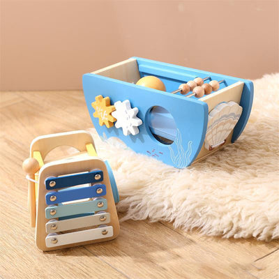 5-in-1 Multi Activity Wooden Boat Toy Montessori inspired