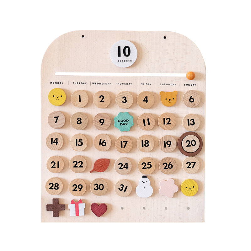 Wooden Children Calendar Montessori Inspired Board