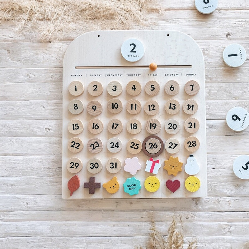 Wooden Children Calendar Montessori Inspired Board