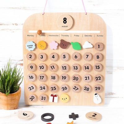 Wooden Children Calendar Montessori Inspired Board