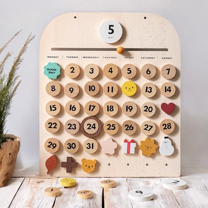 Wooden Children Calendar Montessori Inspired Board