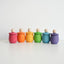 Wooden Spinning Top with Cup. Set of 6 different colours