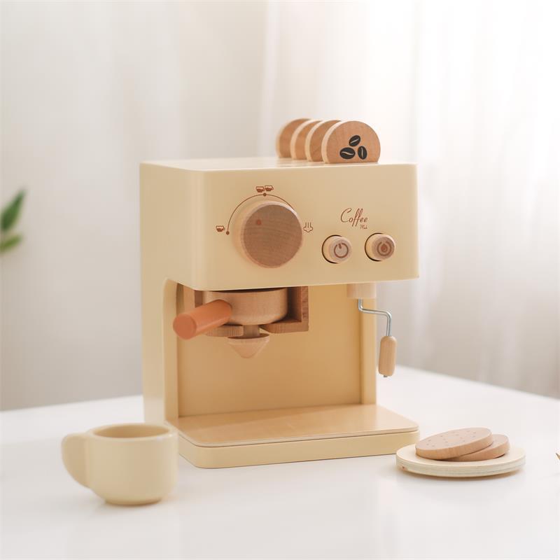 Wooden Expresso Coffee Maker Kitchen Pretend Play Toy