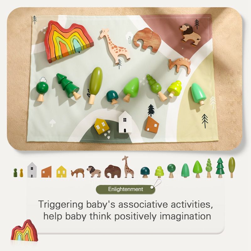 Montessori Inspired Wooden Forest Scene Animal Pretend Play