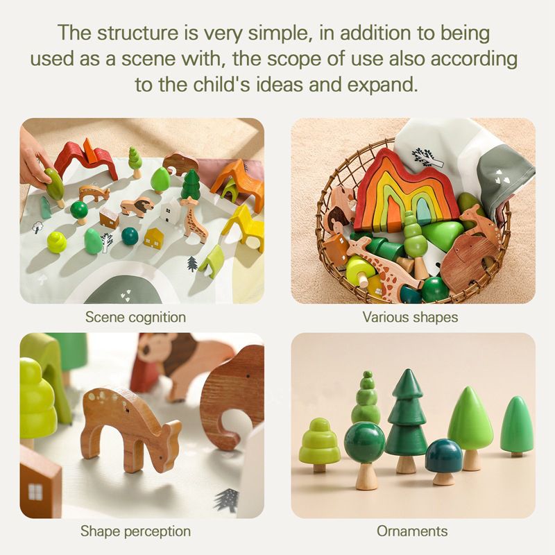 Montessori Inspired Wooden Forest Scene Animal Pretend Play