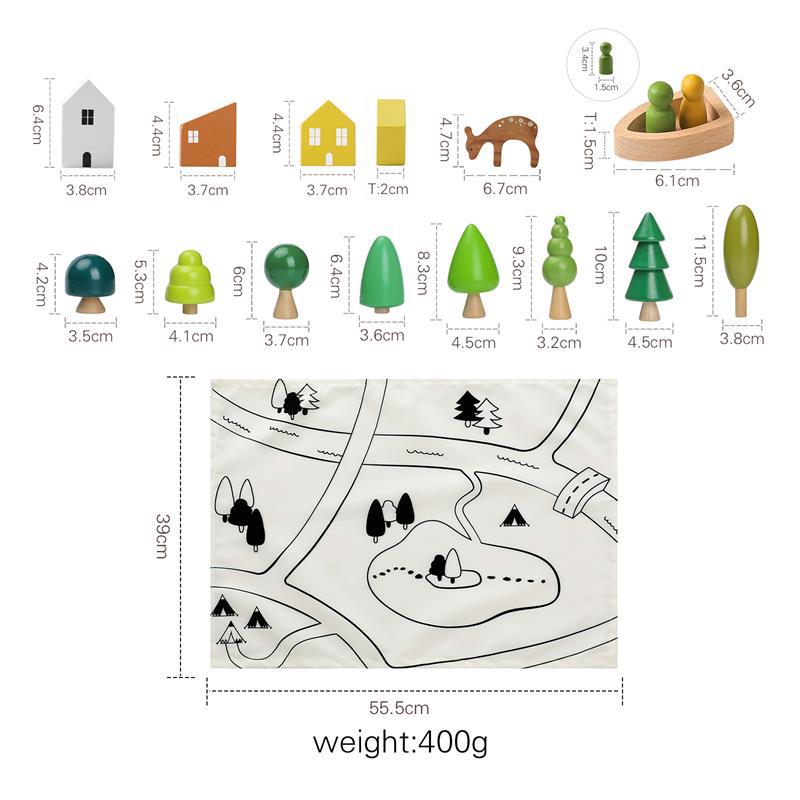 Montessori Inspired Wooden Forest Scene Animal Pretend Play