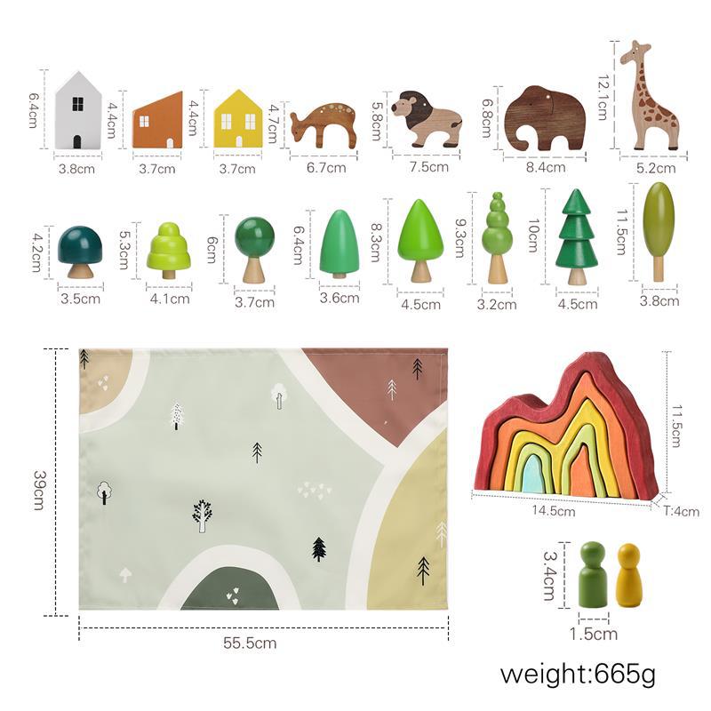 Montessori Inspired Wooden Forest Scene Animal Pretend Play