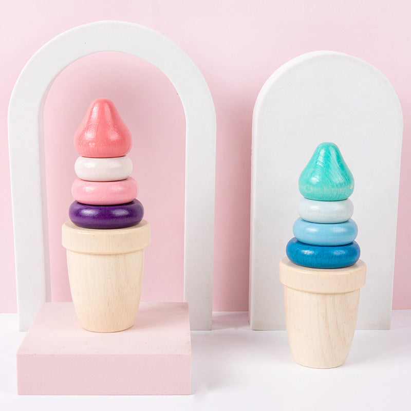 Wooden Magnetic Ice Cream Cone Pretend Play Kitchen FoodToy