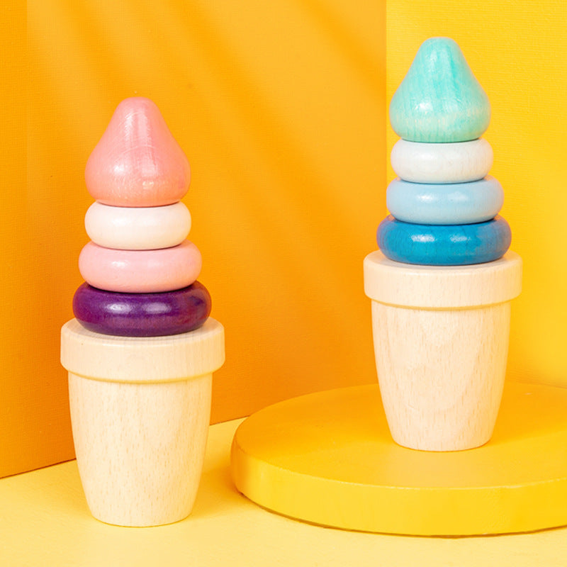 Wooden Magnetic Ice Cream Cone Pretend Play Kitchen FoodToy