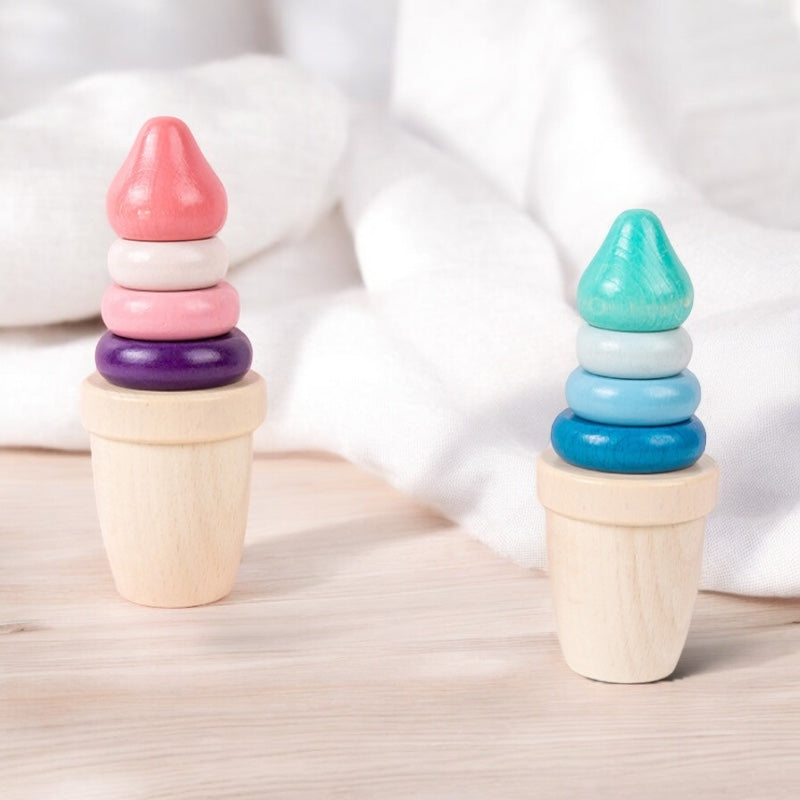 Wooden Magnetic Ice Cream Cone Pretend Play Kitchen FoodToy