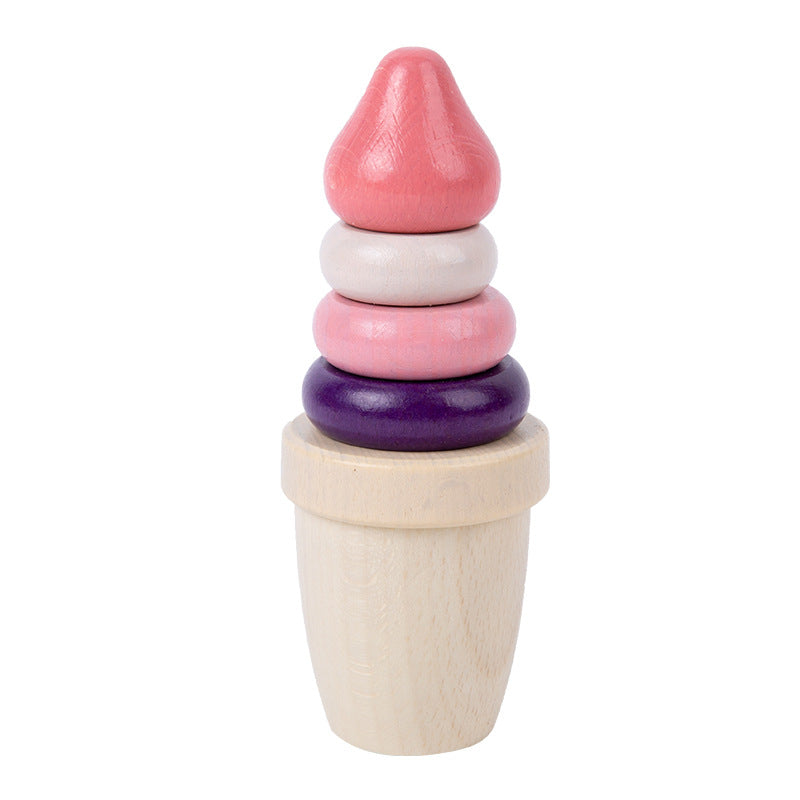 Wooden Magnetic Ice Cream Cone Pretend Play Kitchen FoodToy