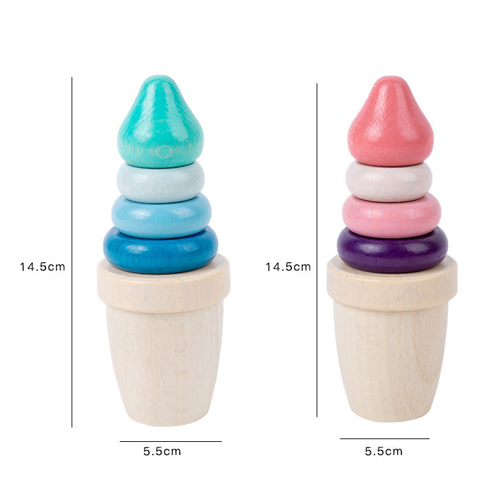 Wooden Magnetic Ice Cream Cone Pretend Play Kitchen FoodToy