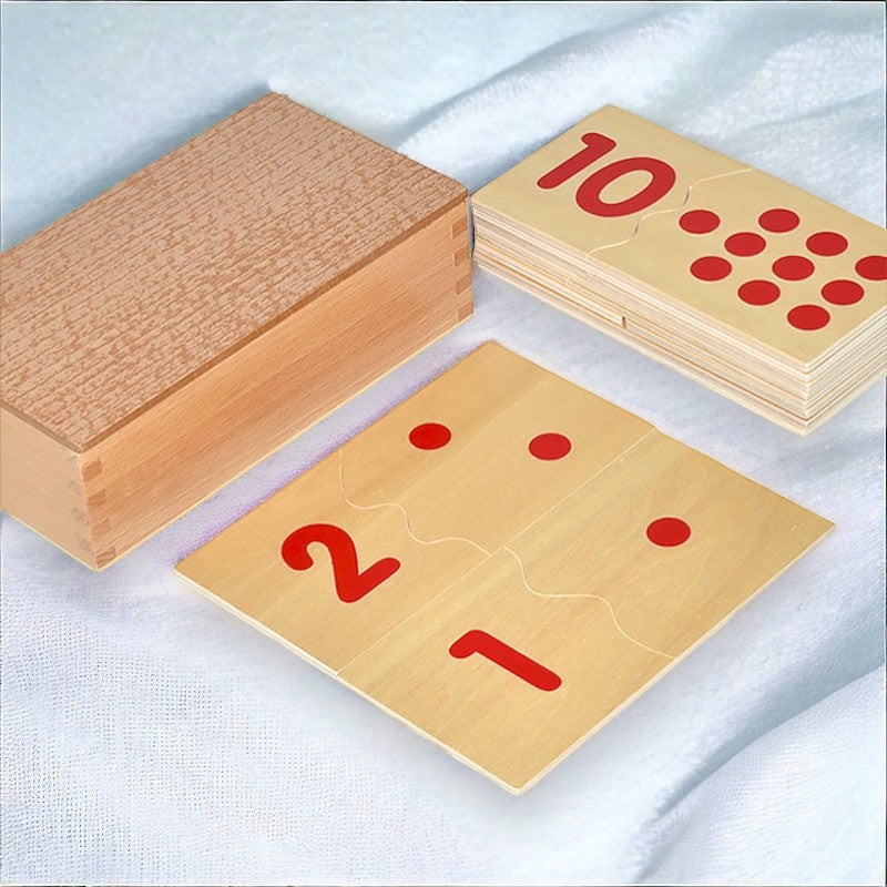 Montessori Wooden number matching board with box