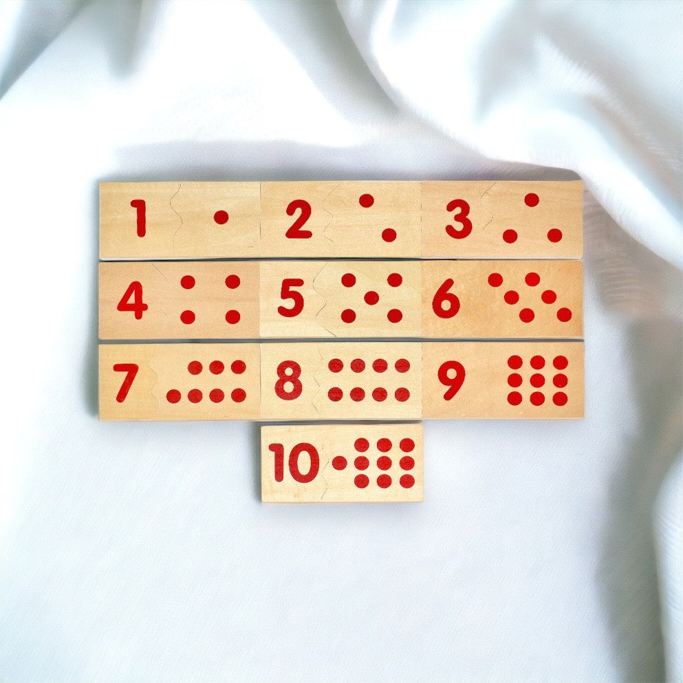 Montessori Wooden number matching board with box