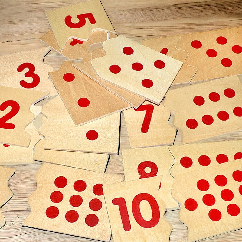 Montessori Wooden number matching board with box