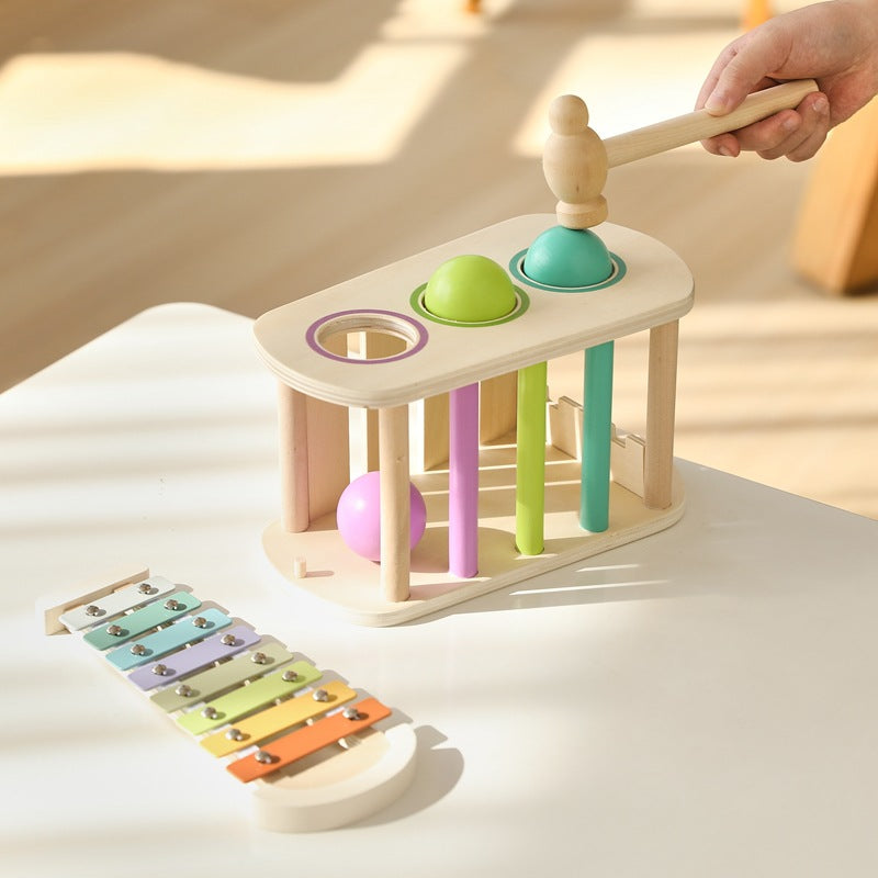 2-in-1 Wooden Ball Knocker and Piano Toy