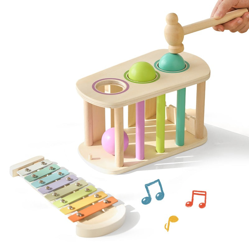 2-in-1 Wooden Ball Knocker and Piano Toy