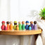 Montessori inspired Wooden colour mini figurines. People of the world.  Early learning toy