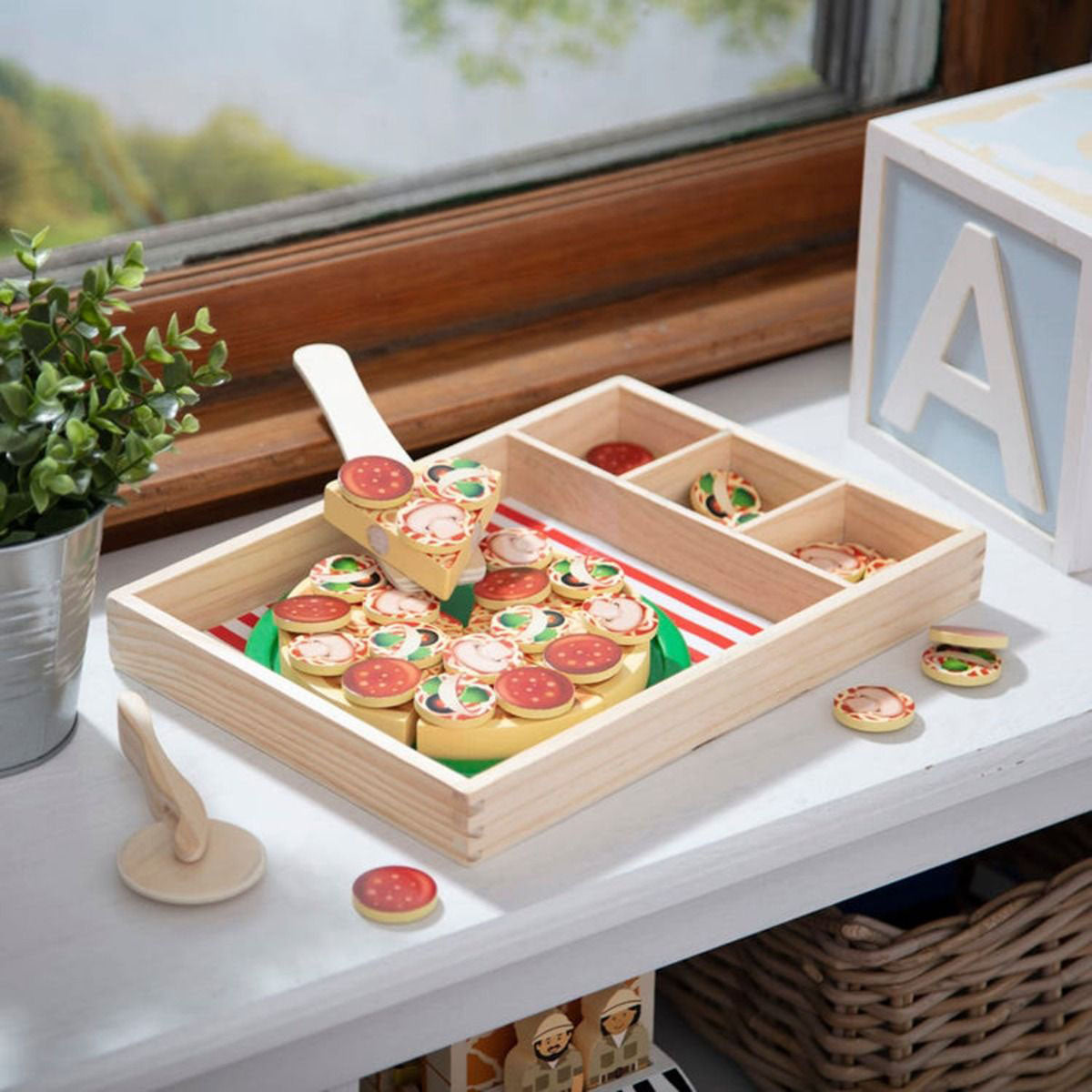 Wooden Pizza Party Play Food Set