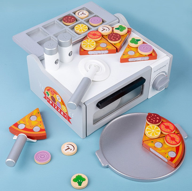 Wooden Pizza Oven Pretend Play Kitchen Food Toy