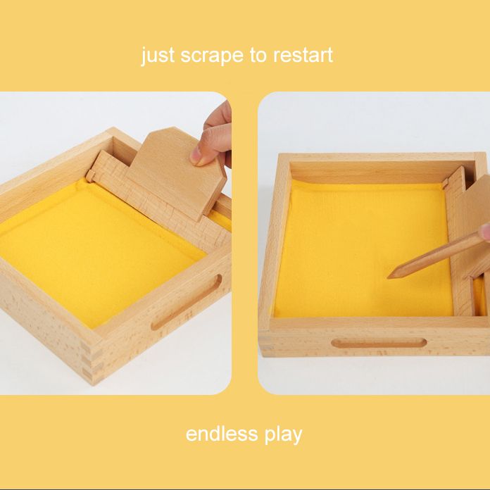 Wooden Sand Writing Kit with Tray. Montessori Learning Toy