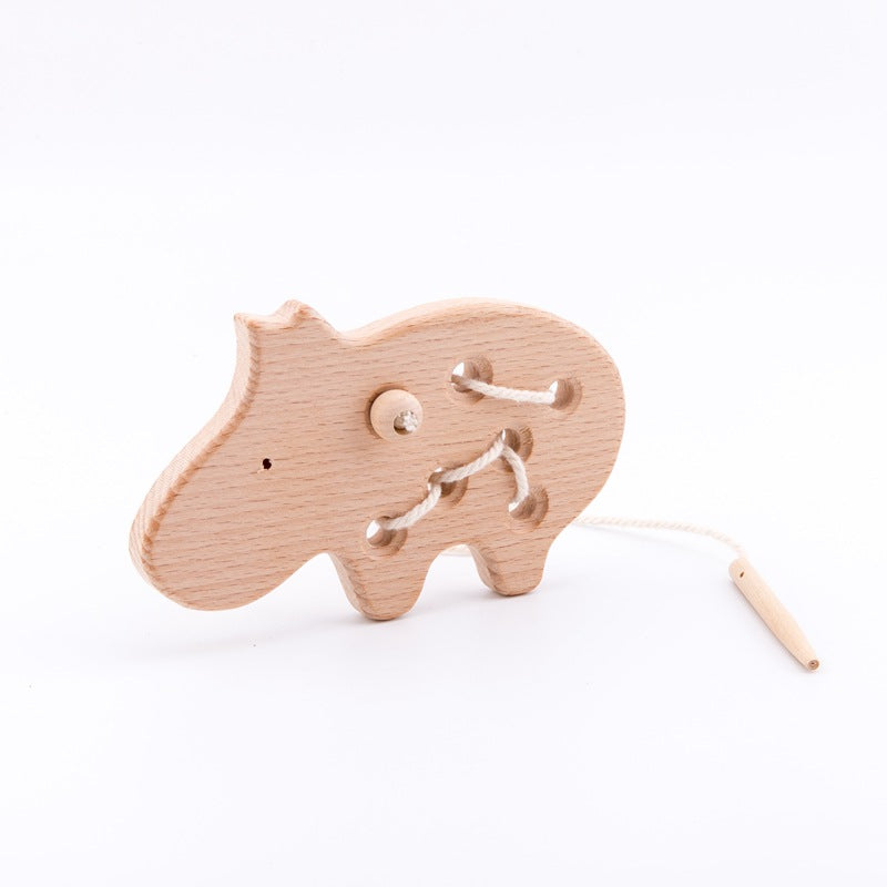 Wooden threading animal toy Fine Motor Skill Development Toy