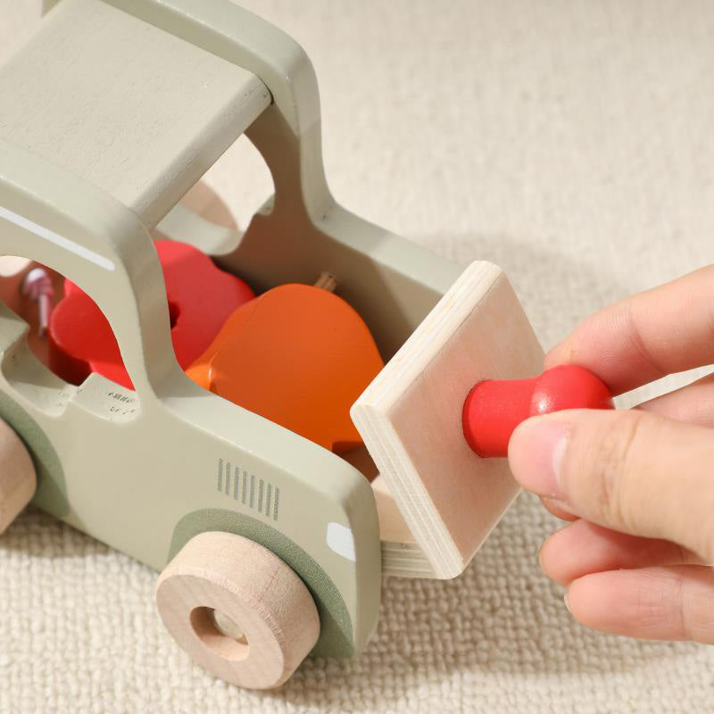 Montessori inspired wooden train cognitive training toy