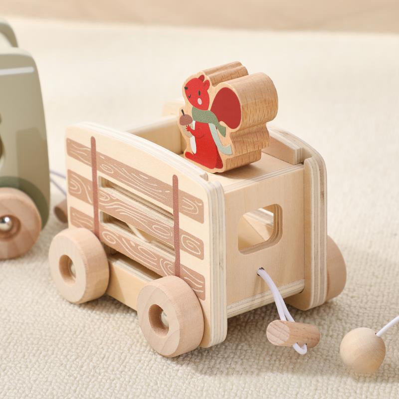 Montessori inspired wooden train cognitive training toy