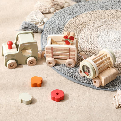 Montessori inspired wooden train cognitive training toy