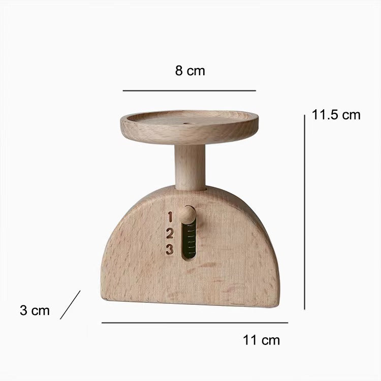 Wooden Weighing Scale Toy Early Maths Learning Pretend Play