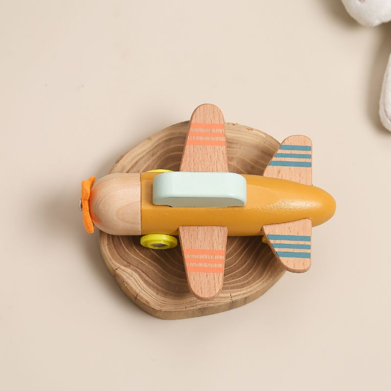 Wooden Airplane. Children Transportation Toy for Pretend Play