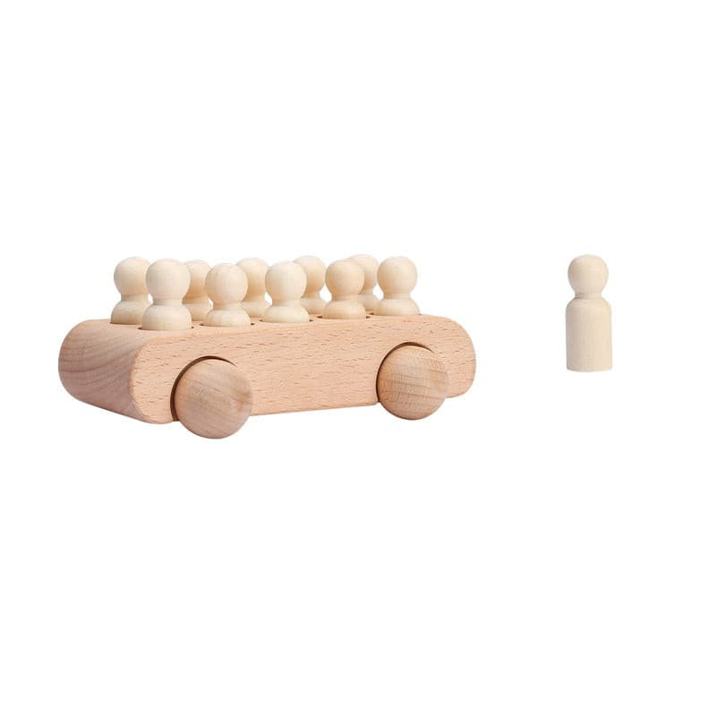 Wooden Cars with 10 passenger as counting counters. Wooden Children Toy