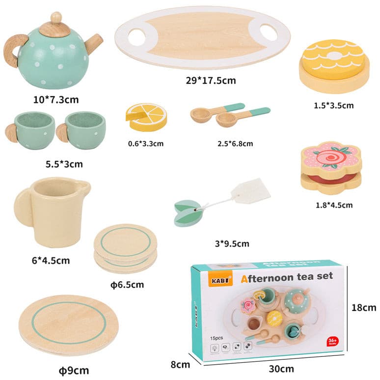 Elc wooden cheap tea set